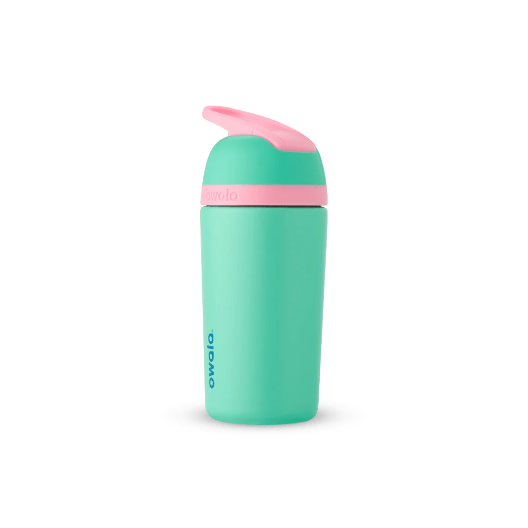 14oz / Stainless Steel / Teal + Pink